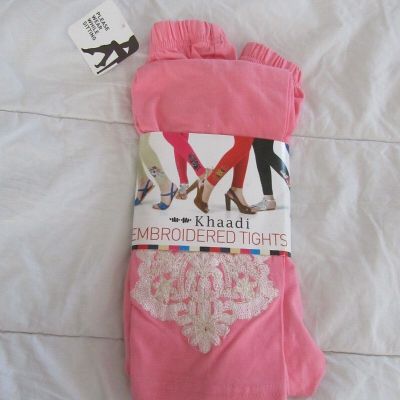 Khaadi Embroidered Tights Footless Cotton Spandex  New in Package Pink